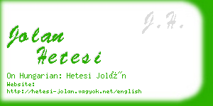 jolan hetesi business card